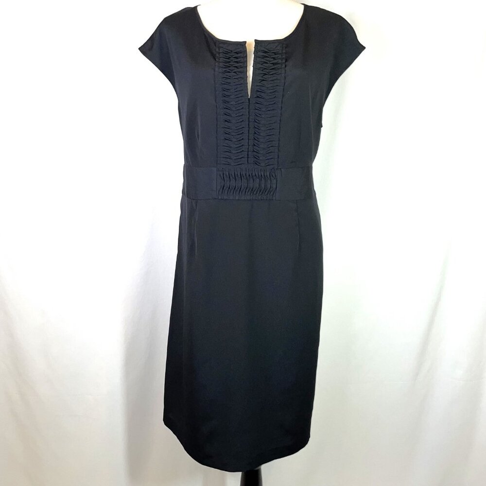 Mossimo Lightweight Sheath Dress Black Short Cap Sleeves Tie Back Size XL